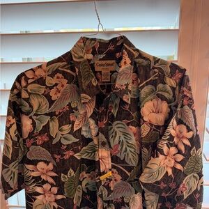 Cooke Street Honolulu Floral Hawaiian Shirt - Black, Green & Cream